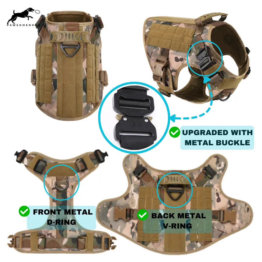 Outdoor Pawsomenook™ Tactical Dog Vest With Leashes