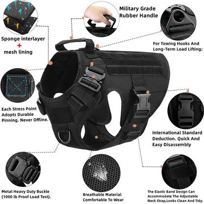 Outdoor Pawsomenook™ Tactical Dog Vest With Leashes